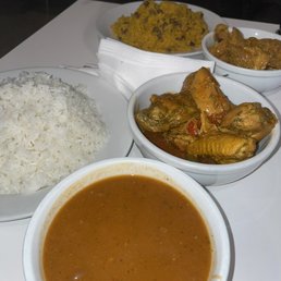 a variety of dishes of food