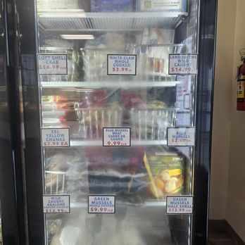 Tres Islas Seafood - One of the frozen seafood fridges - Seafood Markets Near Me - Moreno Valley, California Tres Islas Seafood - One of the frozen seafood fridges - Seafood Markets Near Me - Moreno Valley, California