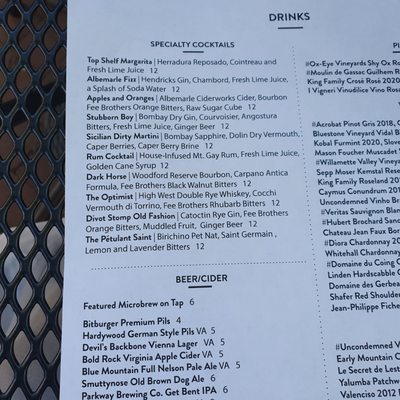 Menu photo 4 Hamiltons' At First and Main Charlottesville, VA