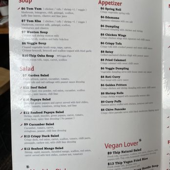 Thip Osha - Menu as of Feb 2023 - Thai Near Me - Brooklyn, New York