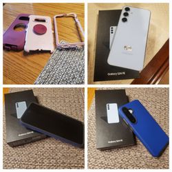 Xfinity Store By Comcast - Top left Old S10 SE, Top right Galaxy S24 FE Light Blue. Bottom blue fashion case.  Thanks Xifinty for 45 appt to complete. 3/21/2025