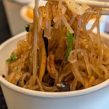Kimchi Red - Japchae only for takeout. $13.99. Stir-fried clear glass noodles with vegetables. - Korean Near Me - Suwanee, Georgia