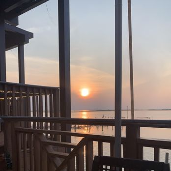 The Waterfront - Sitting on the back deck of the Waterfront in Daphne - Seafood Near Me - Daphne, Alabama