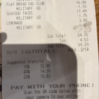 BJ's Restaurant & Brewhouse - Receipt - New American Near Me - Pembroke Pines, Florida