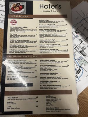 Menu photo 1 Hofer's Bakery & Cafe Helen, GA Menu photo 1 Hofer's Bakery & Cafe Helen, GA