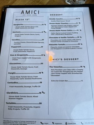 Menu photo 6 Amici Berkshires West Stockbridge, MA