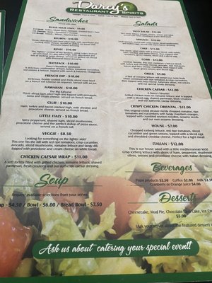 Menu photo 3 Darcy's Restaurant And Spirits Spokane Valley, WA