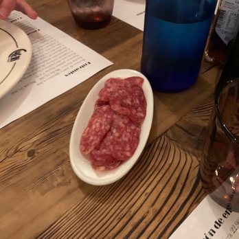 Cheri - Small cuts of salami that accompanied the suggested starter (tomato) bread ($1.90 per person) - Spanish Near Me - Barcelona, B