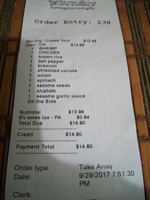 Menu photo 3 honeygrow Baltimore, MD