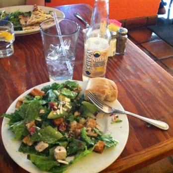 Harvest Moon - 1/2 of a Neil's Toss minus the blue cheese and Noah's Sparkling Varni Almond Spring Water - American Near Me - Modesto, California Harvest Moon - 1/2 of a Neil's Toss minus the blue cheese and Noah's Sparkling Varni Almond Spring Water - American Near Me - Modesto, California