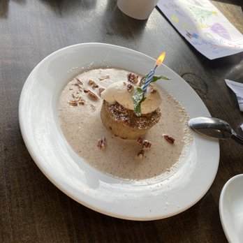 Sam's Chowder House - Delicious banana bread pudding for the birthday boy! - Seafood Near Me - Half Moon Bay, California Sam's Chowder House - Delicious banana bread pudding for the birthday boy! - Seafood Near Me - Half Moon Bay, California