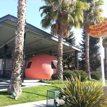 Mark's Hot Dogs - Strange little orange building - Hot Dogs Near Me - San Jose, California