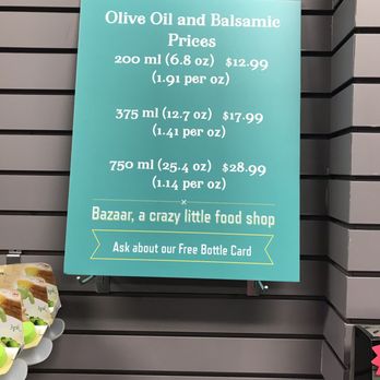 Bazaar - a menu for olive oil and balsamine - Kitchen Supplies Near Me - Collierville, Tennessee