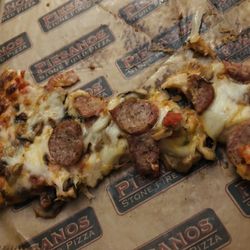 Piesanos Stone Fired Pizza -Viera - Was absolutely delicious! This had extra pizza sauce, extra shredded mozzarella cheese, Italian sausage and mushrooms.