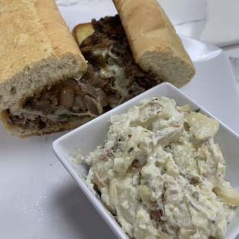 Canopy Road Cafe - Philly Cheesesteak with potato salad - American Near Me - Jacksonville, Florida Canopy Road Cafe - Philly Cheesesteak with potato salad - American Near Me - Jacksonville, Florida