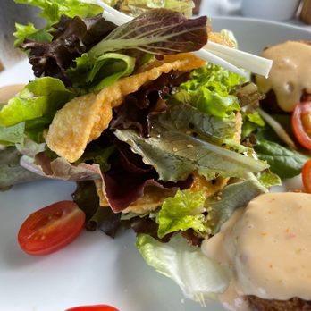 Hilo Bay Cafe - Crab cake salad - New American Near Me - Hilo, Hawaii Hilo Bay Cafe - Crab cake salad - New American Near Me - Hilo, Hawaii