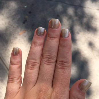 Good Choice For Nails - Gold mani with acrylic infills - Nail Salons Near Me - New York, New York Good Choice For Nails - Gold mani with acrylic infills - Nail Salons Near Me - New York, New York