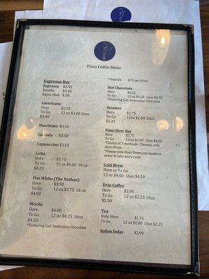 Menu photo 6 Finca Coffee Madison, WI