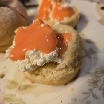 The St. James Tearoom - Scone with clotted cream and blood orange curd - Tea Rooms Near Me - Albuquerque, New Mexico The St. James Tearoom - Scone with clotted cream and blood orange curd - Tea Rooms Near Me - Albuquerque, New Mexico