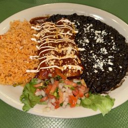 Texas Brisket Enchilada Plate