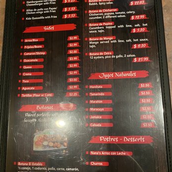 El Establo Bar & Grill - Menu - Tex-Mex Near Me - Manassas, Virginia
