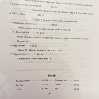 Ajora Ethiopian Kitchen - Menu - Ethiopian Near Me - Nashville, Tennessee