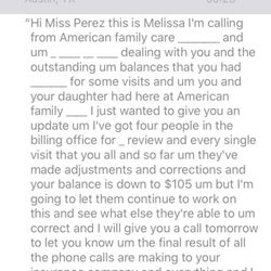 AFC Urgent Care Marietta - Voicemail from office manager Melissa Jordan admitting they are at fault in the improper billing yet nothing has been done to correct them