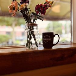 Standish Cafe - Lego flowers decorate the window sills and tables at Standish Cafe.