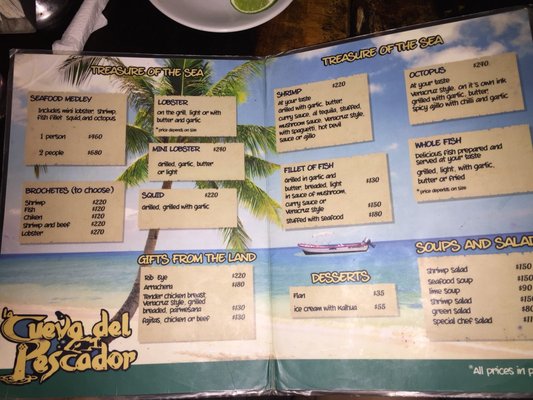 Menu photo 5 La Cueva del Pescador Akumal, ROO Menu photo 5 La Cueva del Pescador Akumal, ROO