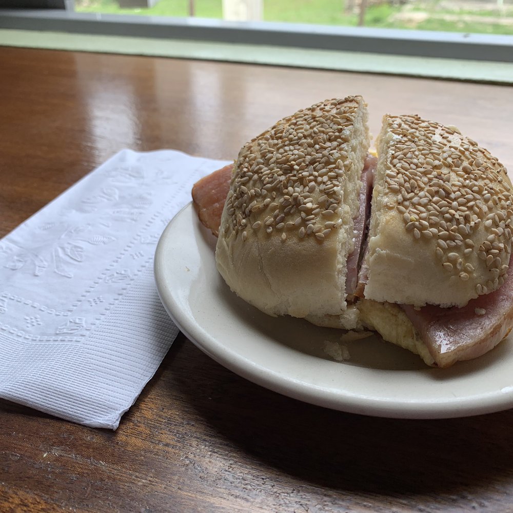 Buen Provecho - Breakfast Sandwich: Ham, Swiss Cheese, and Scrambled Egg. - Breakfast & Brunch Near Me - Vieques, Puerto Rico Buen Provecho - Breakfast Sandwich: Ham, Swiss Cheese, and Scrambled Egg. - Breakfast & Brunch Near Me - Vieques, Puerto Rico