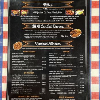 Huck Finn's Catfish - Menu - Southern Near Me - Pigeon Forge, Tennessee Huck Finn's Catfish - Menu - Southern Near Me - Pigeon Forge, Tennessee