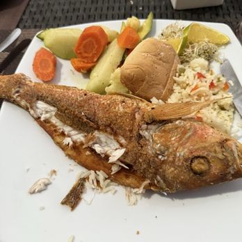 Eddie's Place - Red snapper.... I dug into it first before taking this picture. - Mexican Near Me - Nuevo Vallarta, NAY Eddie's Place - Red snapper.... I dug into it first before taking this picture. - Mexican Near Me - Nuevo Vallarta, NAY