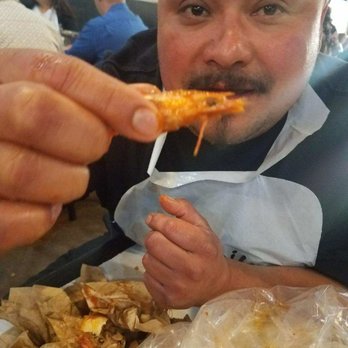 The Boiling Crab - Can't believe he eats the whole shrimp peel and all - Seafood Near Me - Alhambra, California The Boiling Crab - Can't believe he eats the whole shrimp peel and all - Seafood Near Me - Alhambra, California