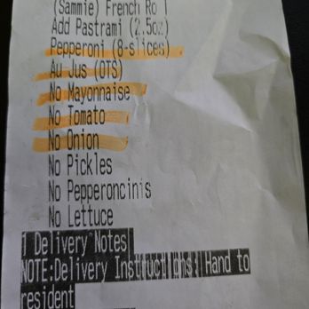 Mr. Pickle's Sandwich Shop - Receipt as delivered attached to bag. - Sandwiches Near Me - Lincoln, California