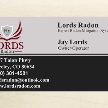Lords Radon - a business card for a company called lords radon - General Contractors Near Me - Greeley, Colorado