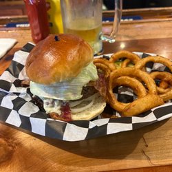 Clay Street Grill - My black and bleu burger and beer