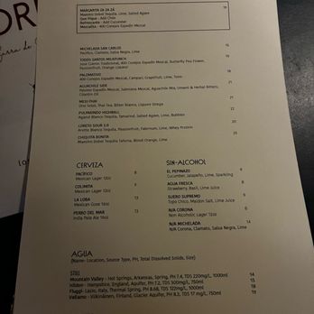 Loreto - Cocktail menu - Seafood Near Me - Los Angeles, California Loreto - Cocktail menu - Seafood Near Me - Los Angeles, California
