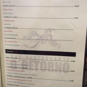 O Retorno - Menu January,2016 - Spanish Near Me - Barcelona, B O Retorno - Menu January,2016 - Spanish Near Me - Barcelona, B
