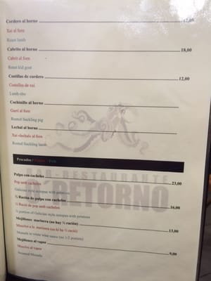 Menu photo 7 O Retorno Barcelona, B Menu photo 7 O Retorno Barcelona, B