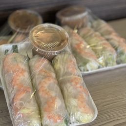 Pre-made Vietnamese spring rolls. Made fresh and tasty.