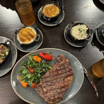Fire Smoke - Mac n cheese, garlic mashed, greens, crispy Brussels. - Steakhouses Near Me - Knoxville, Tennessee