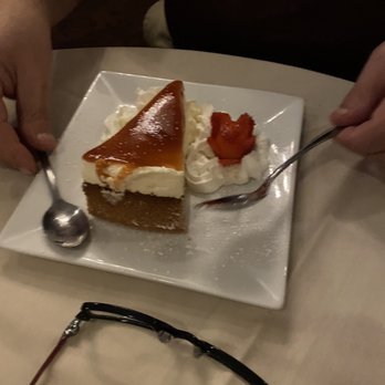 Cafe Fiore - Cheesecake with strawberry sauce. - Italian Near Me - Branford, Connecticut