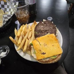 Cheeseburger and fries