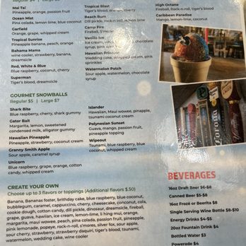 Mulligan’s Lagoon Pizza Pub & Putt - drink menu - Mini Golf Near Me - Daytona Beach Shores, Florida