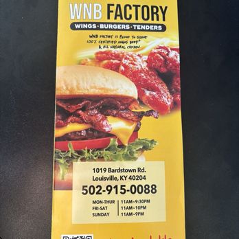 Wnb - Menu - Burgers Near Me - Louisville, Kentucky