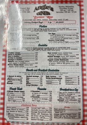 Menu photo 4 Angie's Diner Midway, GA