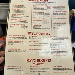 Menu continued Menu continued