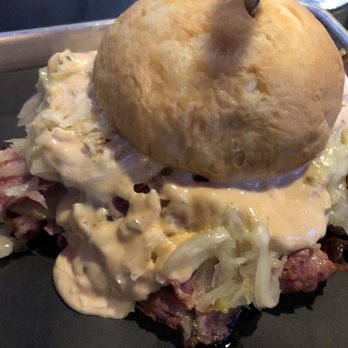 Kix On Main - Reuben on gluten free bun. Yummmm! - New American Near Me - Canandaigua, New York