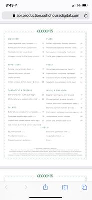 Menu photo 4 Cecconi's Miami Beach Miami Beach, FL Menu photo 4 Cecconi's Miami Beach Miami Beach, FL