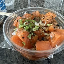 Salmon poke on rice